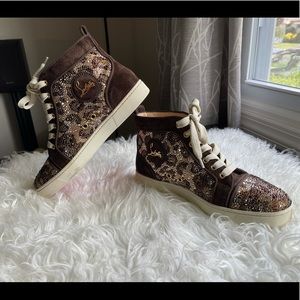 Christian Louboutin Leopard Strass High Top 37